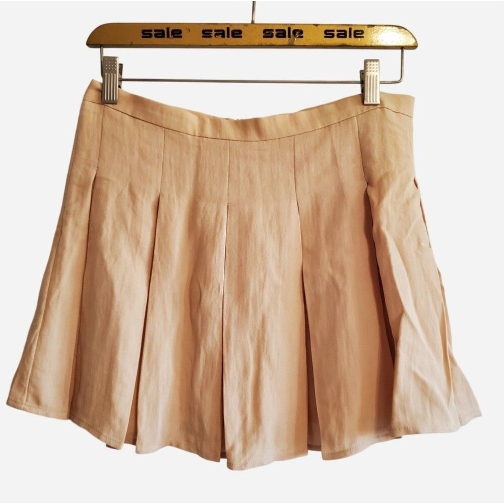 Sky to Moon Linen Blend Pleated Mini Skort Size M Y2K Tennis Preppy Minimalist